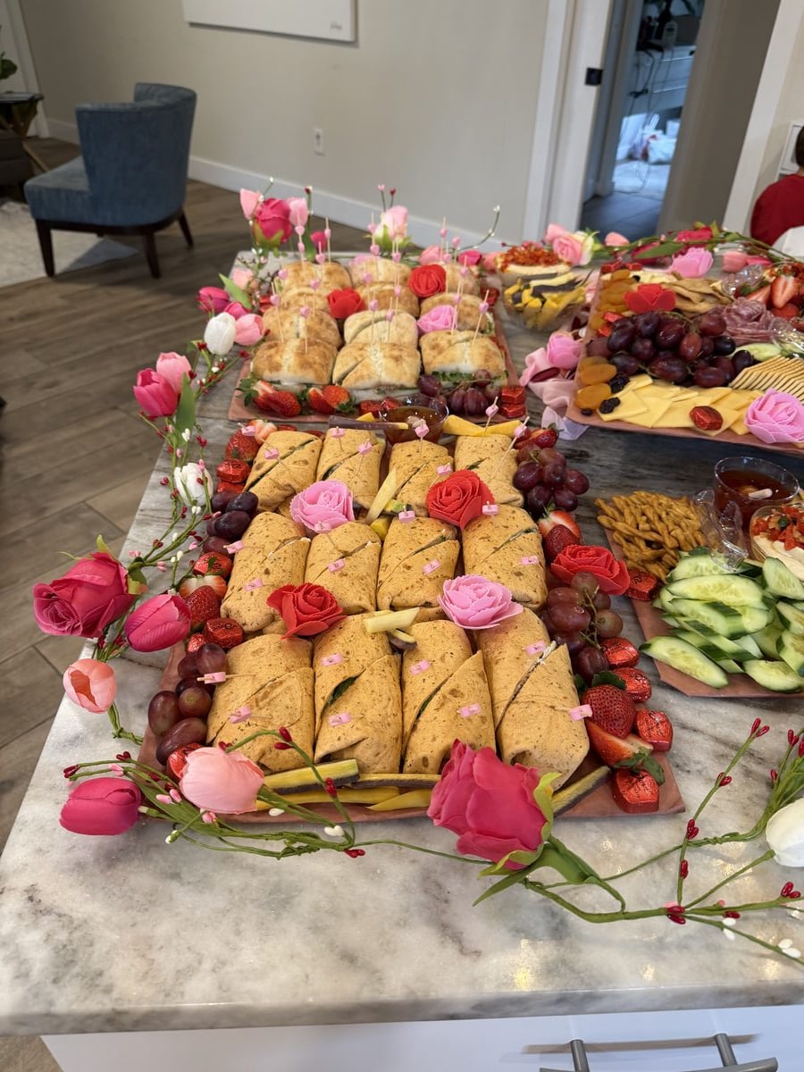 Grazing board with sandwiches